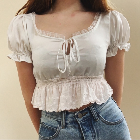 Tops - white lace babydoll top